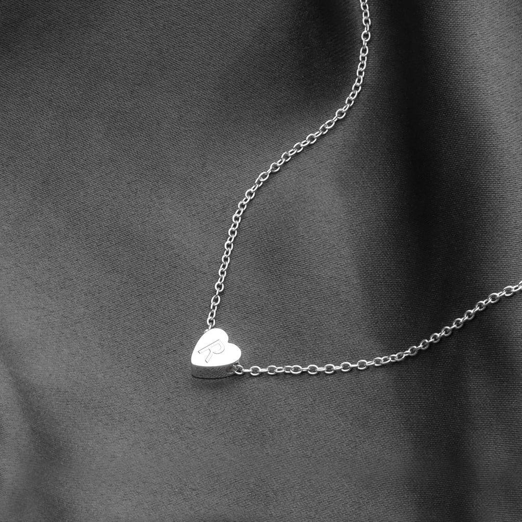 S925 Silver A-Z Capital Initial Heart Pendant Necklaces for Women Girls Lady for Christmas Birthday Graduation,Women Choker Tiny Necklaces Fashion Jewellery