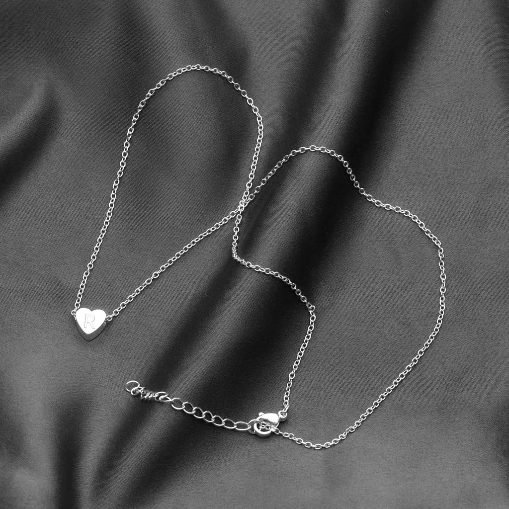 S925 Silver A-Z Capital Initial Heart Pendant Necklaces for Women Girls Lady for Christmas Birthday Graduation,Women Choker Tiny Necklaces Fashion Jewellery