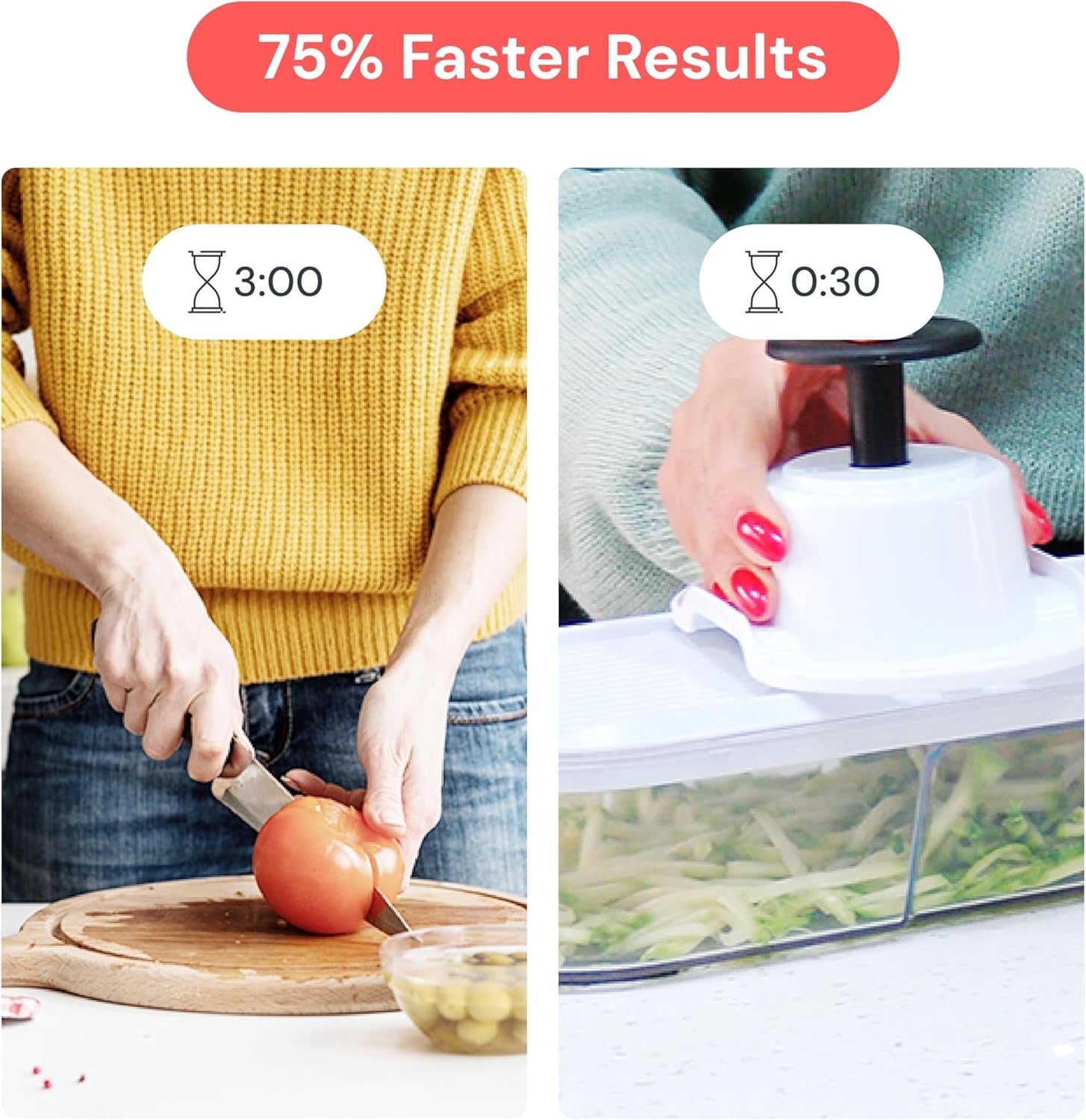 Vegetable Chopper & Mandoline Slicer - Julienne Cutter Dicer Grater for Food Veg Onion Cucumber Tomato Salad Potato Cheese - Kitchen Gadgets & Accessories (Compact 6-In-1, White)