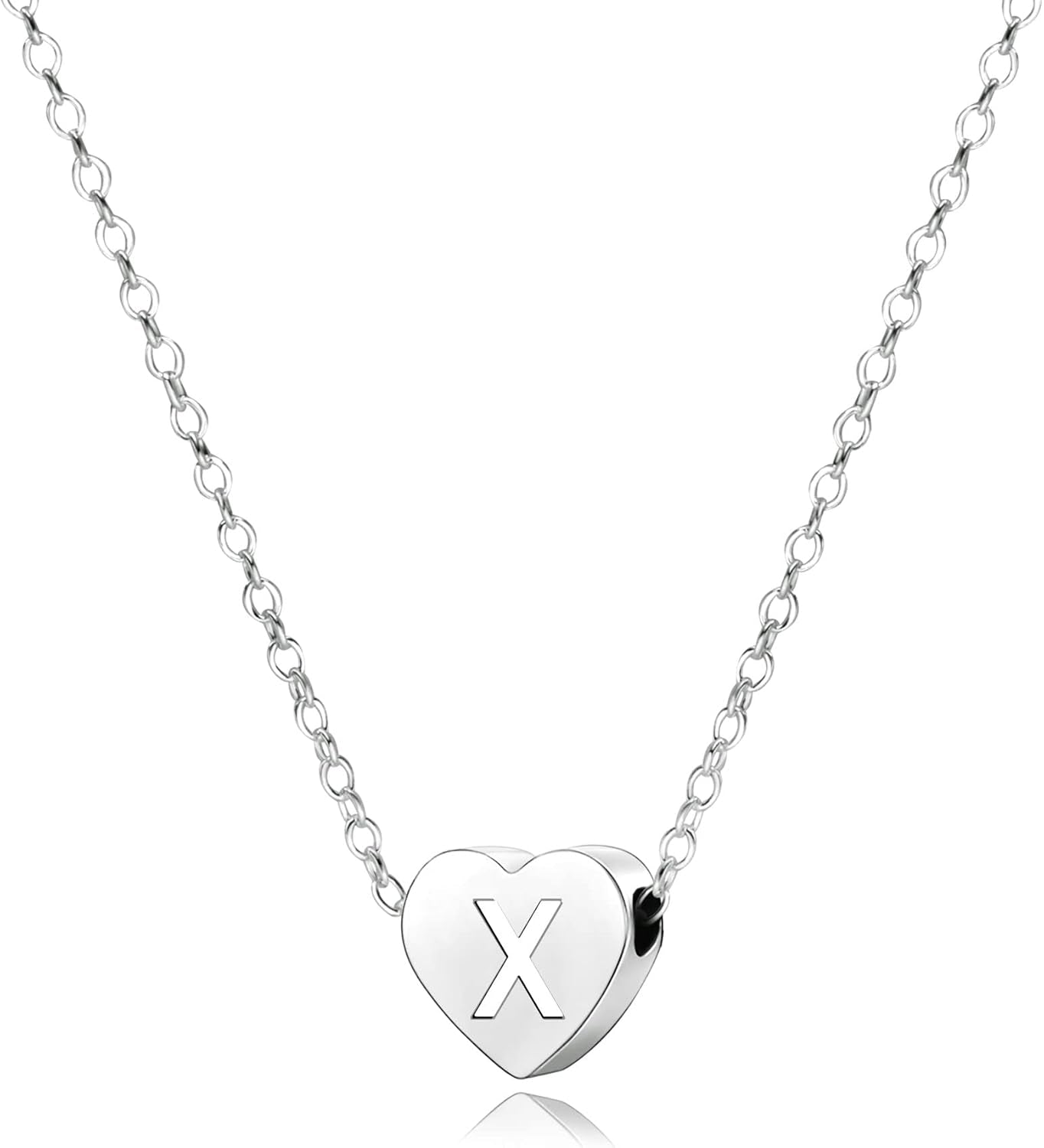 S925 Silver A-Z Capital Initial Heart Pendant Necklaces for Women Girls Lady for Christmas Birthday Graduation,Women Choker Tiny Necklaces Fashion Jewellery