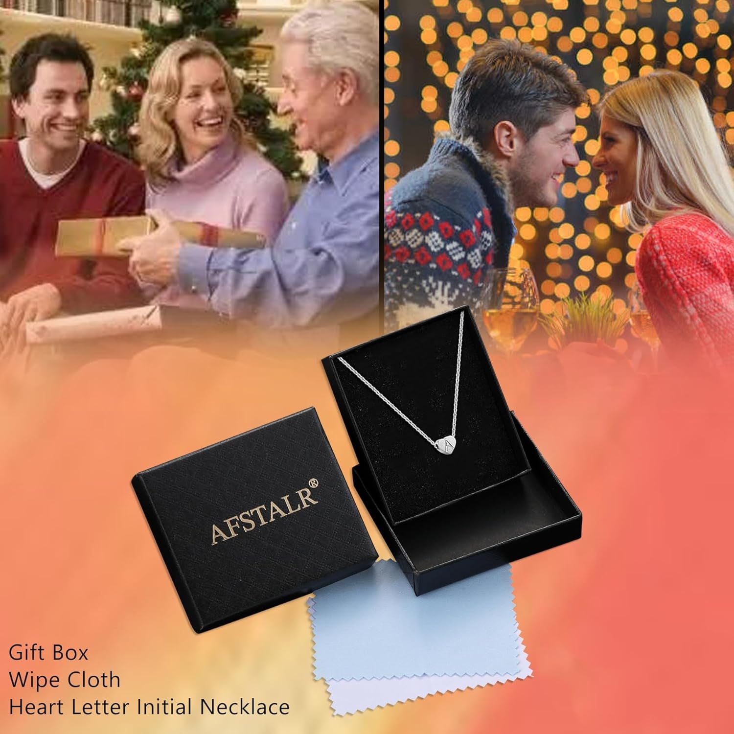 Silver Necklaces for Women Heart Initial Letter A-Z Pendant Necklace Personalized Tiny Capital Alphabet Choker Chain Birthday Jewellery Gifts for Girls Girlfriend Wife Lady