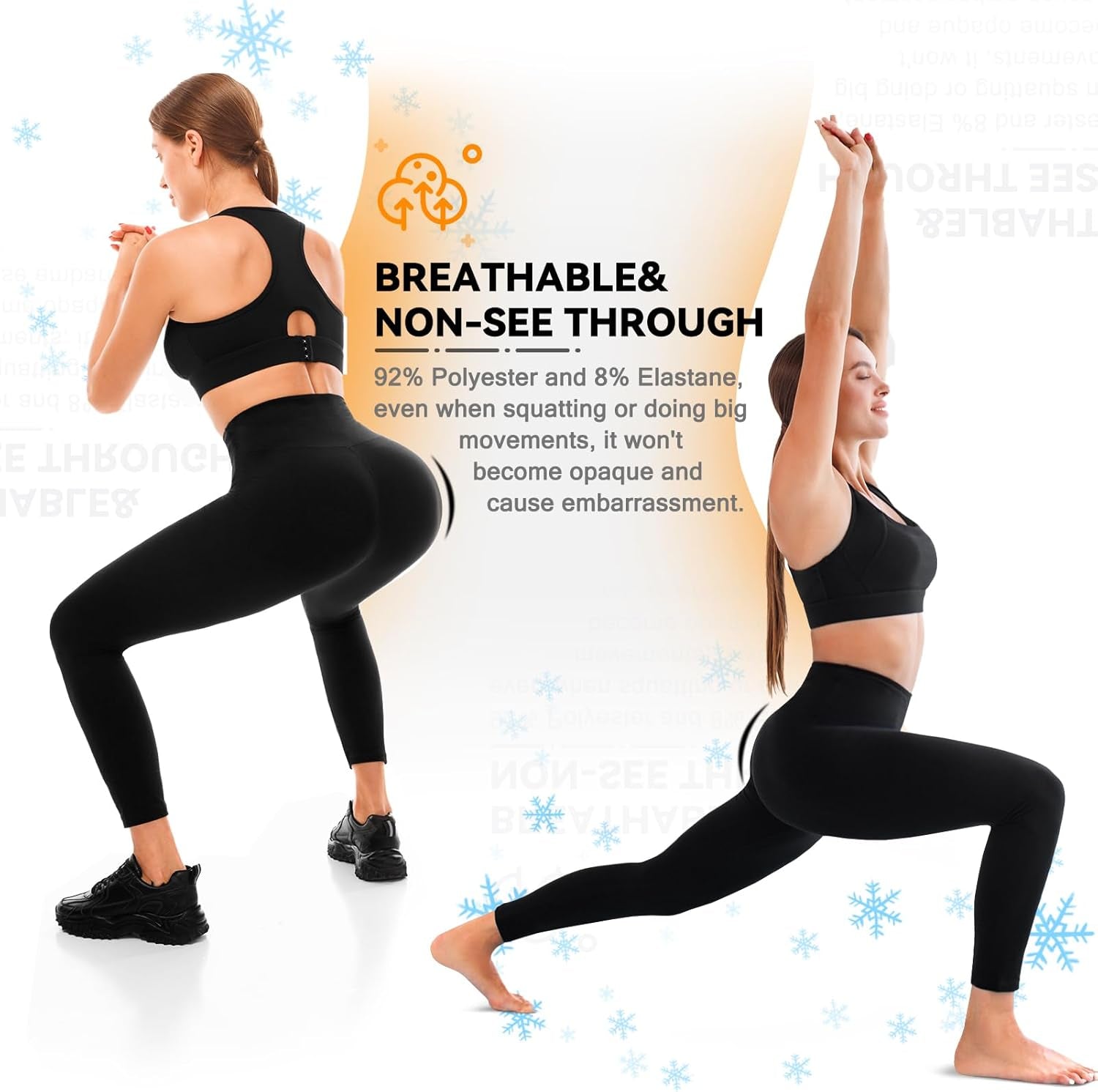 Women'S Fleece Lined Leggings, Thermal Leggings High Waist for Women