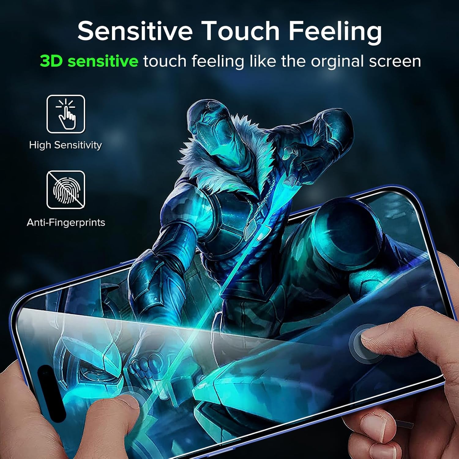 Screen Protector for Iphone 16 / Iphone 15, with Alignment Frame Tool, Tempered Glass Protection Film - without Air Bubbles -Ultra Resistant Hardness 9H 6.1-Inch, 2-Pack