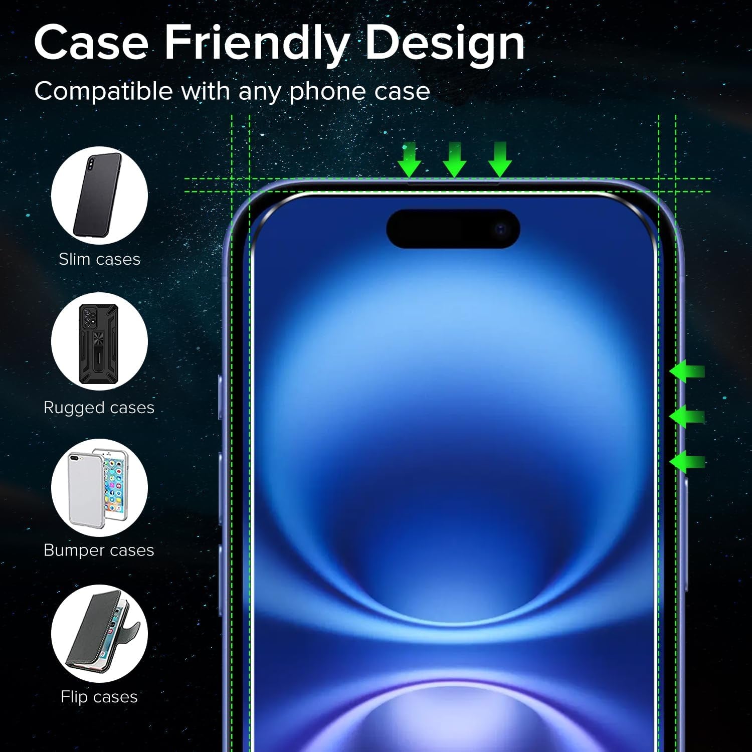 Screen Protector for Iphone 16 / Iphone 15, with Alignment Frame Tool, Tempered Glass Protection Film - without Air Bubbles -Ultra Resistant Hardness 9H 6.1-Inch, 2-Pack