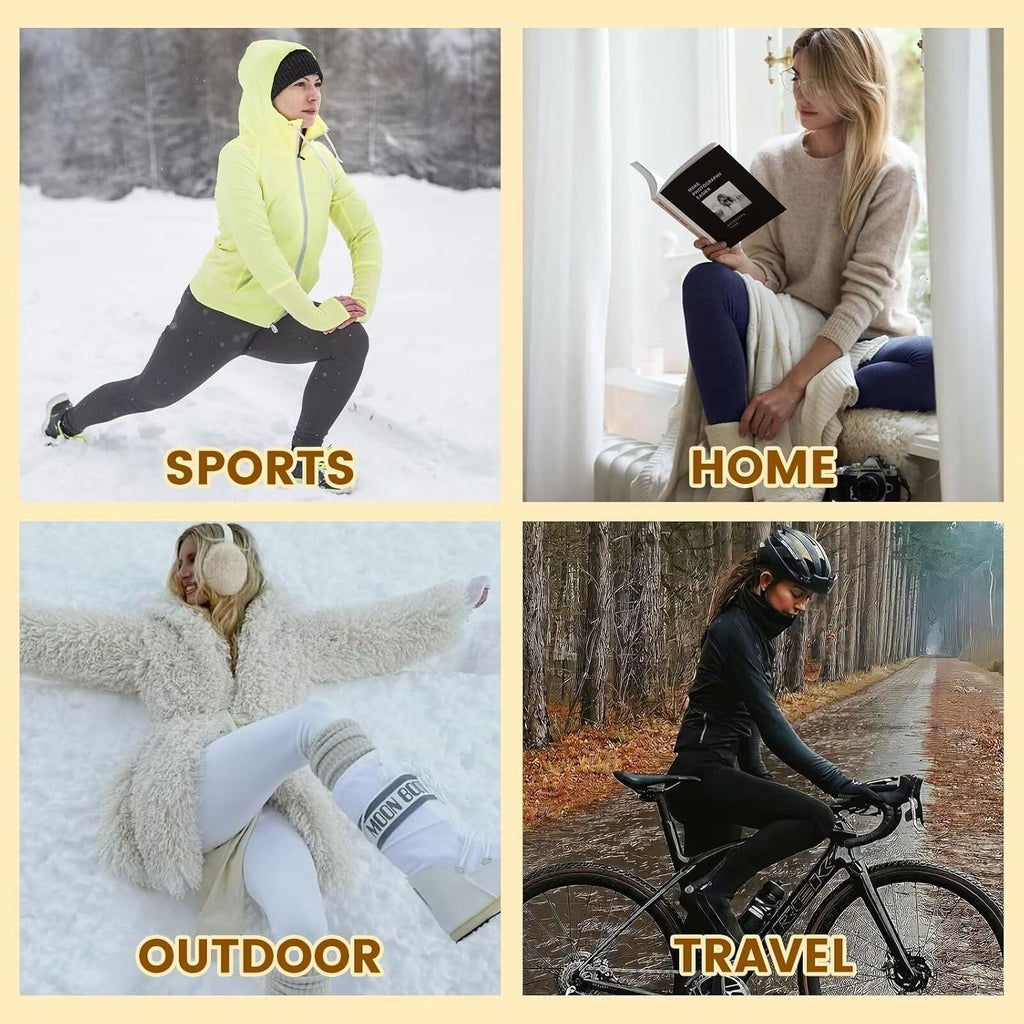 2 Pack Thermal Leggings Women UK Fleece Lined Pants High Waisted for Gym Yoga in Winter