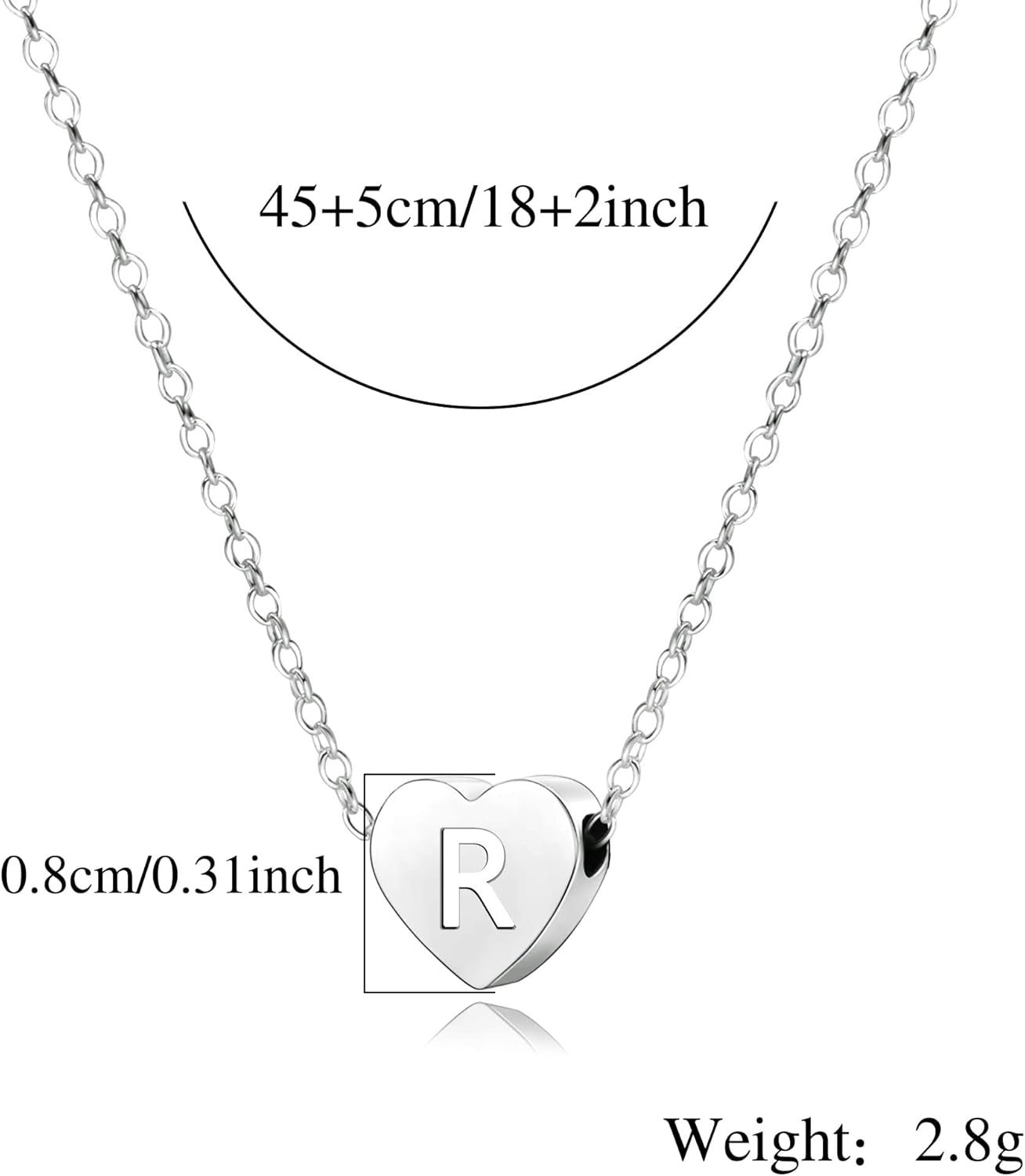 S925 Silver A-Z Capital Initial Heart Pendant Necklaces for Women Girls Lady for Christmas Birthday Graduation,Women Choker Tiny Necklaces Fashion Jewellery