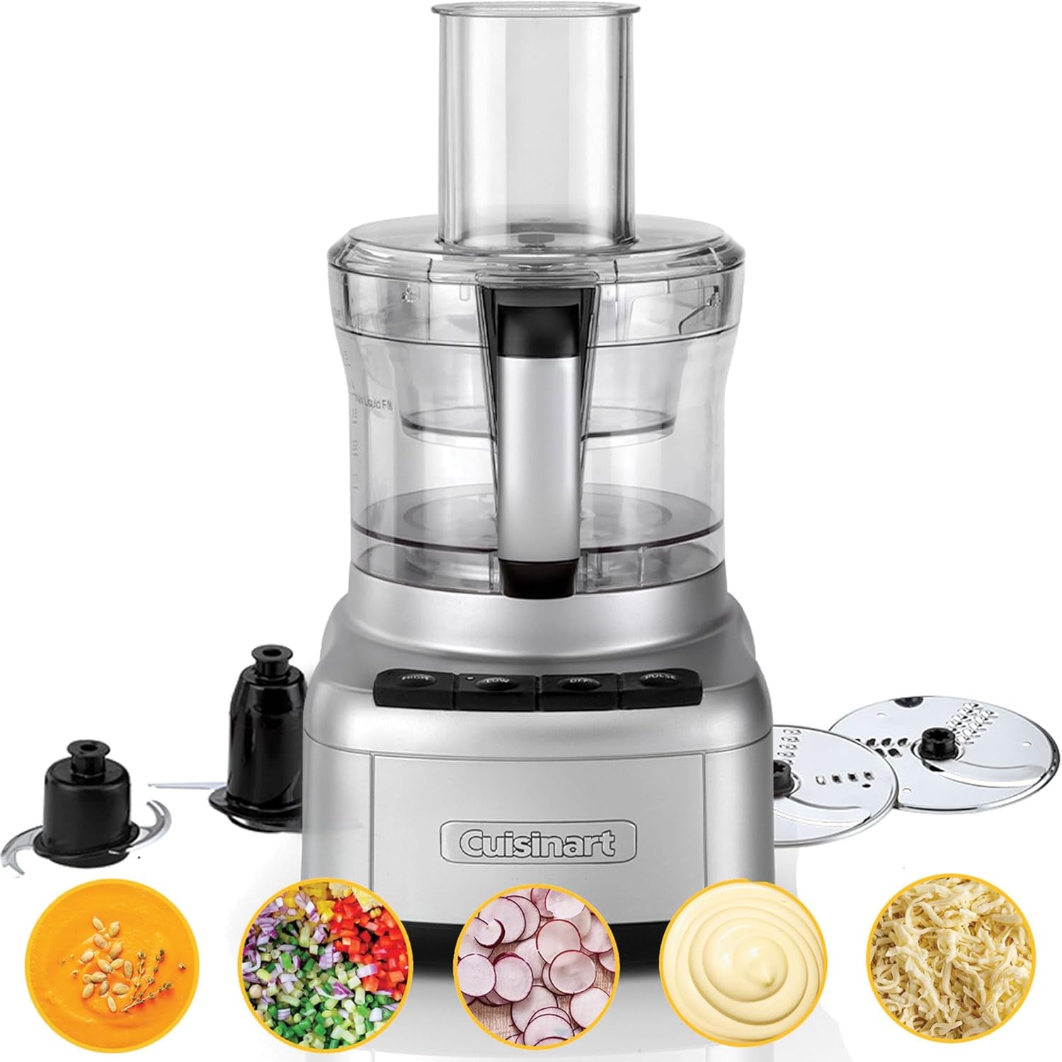 Flexprep® 1.1L Food Processor | All-In-One: Chop, Shred, Purée, Whip | Stainless Steel Blade, Reversible Shredding Disc & Whipping Blade | Bladelock™ System | One-Touch Operation and Pulse