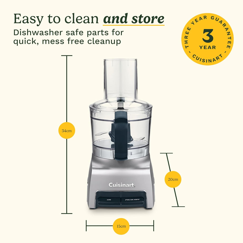 Flexprep® 1.1L Food Processor | All-In-One: Chop, Shred, Purée, Whip | Stainless Steel Blade, Reversible Shredding Disc & Whipping Blade | Bladelock™ System | One-Touch Operation and Pulse
